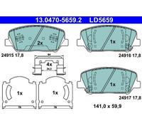 Disc Ceramic Brake Pad Set ATE Fits KIA HYUNDAI Ceed Optima Pro 58101-A7A20