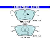 ATE 13.0470-7086.2 Brake pad set
