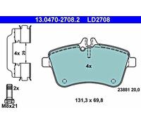Brake pads 13.0470-2708.2 ATE for MERCEDES-BENZ A-CLASS B-CLASS Sports Tourer