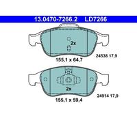 Disc Ceramic Brake Pad Set Front Axle ATE Fits RENAULT DACIA Captur 410607115R