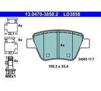 Disc Ceramic Brake Pad Set Front Rear Axle ATE Fits VW SKODA AUDI Eos 5K0698451