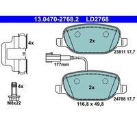 Disc Ceramic Brake Pad Set Rear Axle ATE Fits ALFA ROMEO Giulietta 940 71770096