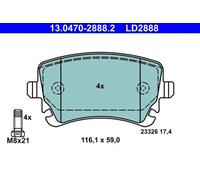 Brake pads 13.0470-2888.2 ATE for AUDI A6 C6 A6 C6 Avant A6 Allroad C6