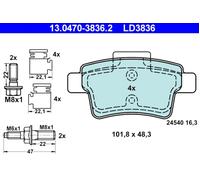 ATE Disc Brake Pad Set 13.0470-3836.2 for Citroën C4 Picasso I / Grand Picasso I