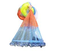 Disc Colorful Hand Throwing Fishing Net Manual Crushing Net Outdoor Bait Trap Fish Net Multi-size(Steel,Height 1.8m)