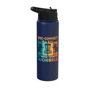 Disc - Connect from Your Worries Frisbee Disc Golf Stainless Steel Insulated Water Bottle