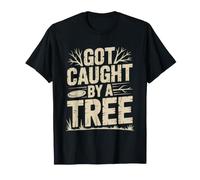 Disc Golf Dad Tree Caught Mid Flight Retro Humor Obstacle T-Shirt