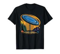 Disc Golf Flight Path Line Art Minimal Player Course Golfer T-Shirt