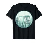 Disc Golf Forest Scene Flying Disc Basket T-Shirt