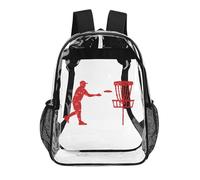 Disc Golf Icon Basket Clear Backpack Stadium Events Transparent Bag PVC