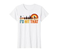 Disc Golf I'd Hit that Frisbee Funny Golfer Retro Meme Value Graphic T-Shirt, Women, White, XL