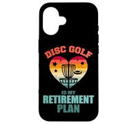 Disc Golf Is My Retirement Plan Vintage Retro Heart Funny Case for iPhone 16