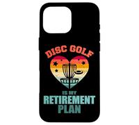 Disc Golf Is My Retirement Plan Vintage Retro Heart Funny Case for iPhone 16 Pro Max