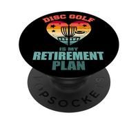 Disc Golf Is My Retirement Plan Vintage Retro Heart Funny PopSockets Adhesive PopGrip