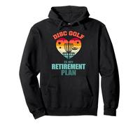 Disc Golf Is My Retirement Plan Vintage Retro Heart Funny Pullover Hoodie