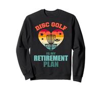 Disc Golf Is My Retirement Plan Vintage Retro Heart Funny Sweatshirt