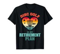 Disc Golf is My Retirement Plan Vintage Retro Heart Funny T-Shirt