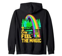 Disc Golf Player Funny Rainbow Ace I Can Feel The Magic Zip Hoodie
