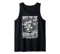 Disc Golf Player Samurai Cat Funny Here for The Birdies Tank Top