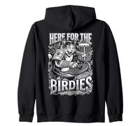 Disc Golf Player Samurai Cat Funny Here For The Birdies Zip Hoodie