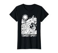Disc Golf Player Sweet Spot Mountain Fairway Hole Basket Value Graphic T-Shirt, Women, Black, M