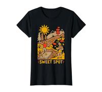 Disc Golf Player Sweet Spot Mountain Fairway Hole Basket Value Graphic T-Shirt, Women, Black, M