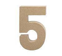 DISC - LAST FEW - 20.5cm Large Paper Mache Number 5 | Paper Mache Shapes | Papier Mache