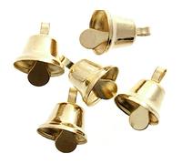DISC - LAST FEW - 5 Gold 14mm Liberty Jingle Bells for Crafts