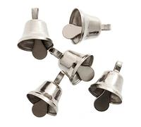 DISC - LAST FEW - 5 Silver 14mm Liberty Jingle Bells for Crafts