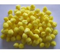 DISC - LAST FEW - 50 Yellow 25mm or 1in Craft Pom Poms with Threading Hole