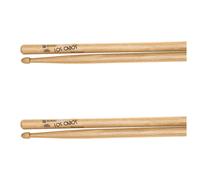 DISC Los Cabos 5B Intense Red Hickory Wood Tip Drumsticks 2 Pair Pack