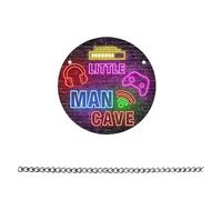 Disc Pendant,Gaming Zone Boy Man Room Neon Little Game Hanging Cave Wall Art Decor Room Wall Home Decoration Coat Hanger Wood Wall Hanging for Plaque Lighted Kids’ Bedrooms Playrooms & Living Spac