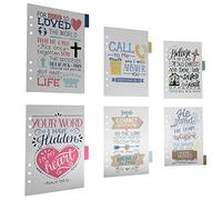 Discagenda 6 Section Dividers Plastic Durable with Bible Verses for Faith Journal for 6 Ring Planner Personal Organizer (A5 / Junior Size (5.8x8.3in), Ringbound)