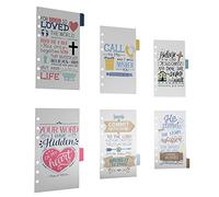 Discagenda 6 Section Dividers Plastic Durable with Bible Verses for Faith Journal for 6 Ring Planner Personal Organizer (Personal Size (3.7x6.7in), Ringbound)