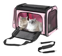 Discala Extra Large Cat Carrier for 2 Cats, Pet Carrier, Dog Carrier for Small Dogs, Cat Carrier Soft, Collapsible Large Pet Carrier for Traveling Indoor and Outdoor Uses - Pink 24"x16"x16"