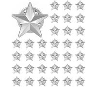 DISCAO 50/100/200/300/500 pieces small Silver Star lapel pin Veterans Backpack Military Award Labor Fourth of July Memorial Day brooch costume decoration pins Clothes hats bulk, S, Alloy Steel, no