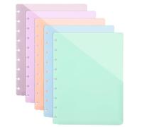 Discbound Dividers with One Front Pockets, 5 Pack Discbound Dividers, 7 x 9.37'' Disc Planner Dividers, 9 Disc Bound Notebook Dividers with Pockets, Multicolor Dividers Planner Accessories for Office
