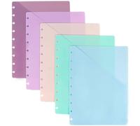 Discbound Dividers with Pockets 7x9.25 Classic Size Discbound Notebook Divider 9 Disc Bound Planner Inserts Pocket 5pcs Plastic Index Dividers for Planner Folder Office