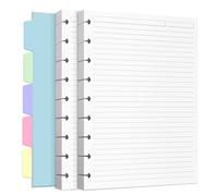 Discbound Refill Paper, Classic Size (7" x 9.25") Disc Paper Refill for Note-Taking System Discbound Planner Inserts with 240 Pages, 5 Sheets Dividers, White Binder Inserts