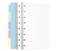 Discbound Refill Paper, Disc Paper Refill for Note-Taking System Discbound Planner Inserts with 240 Pages, 5 Sheets Dividers,White Paper Refill, Junior Size 5.6" x 8.3 "