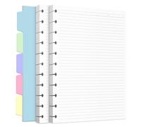 Discbound Refill Paper, Disc Paper Refill for Note-Taking System Discbound Planner Inserts with 240 Pages, 5 Sheets Dividers,White Paper Refill, Letter Size 8.5" x 11 "