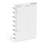 Discbound Undated Daily Plan Paper Refill, 120 GSM, 100 Sheets (200 Pages/Days), 8 Disc Pre-Punched Inserts, Loose Leaf, White, 5.5 inch x 8.5 Inch, Daily To-Do, Notes, and Scheduling