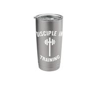 Disciple in Training Barbell Christian Workout Cross Stainless Steel Insulated Tumbler