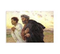 Disciples Peter And John Running to The Tomb on The Morning of The Resurrection Canvas Art Poster And Wall Art Picture Print Modern Family Bedroom Dec