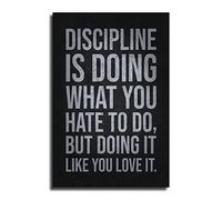 Discipline Art Black And White Motivational Quotes Gym Decor for Home Gym Wall Art Boys Room Decor Canvas Posters Prints Oil Painting for Living Room Home Decorations 20x30inch(50x75cm)
