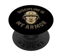 Discipline Is My Armor. Vintage Military Quote. PopSockets Adhesive PopGrip