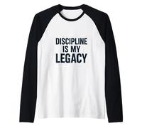 Discipline Is My Legacy. Vintage Warrior Spirit. Raglan Baseball Tee