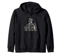 Discipline Is The Weapon Warrior Design Zip Hoodie