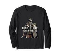 Discipline Never Breaks Spartan Warrior Design Long Sleeve T-Shirt