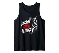 Discipline Over Feelings Wolf Motivation Graphic Tank Top